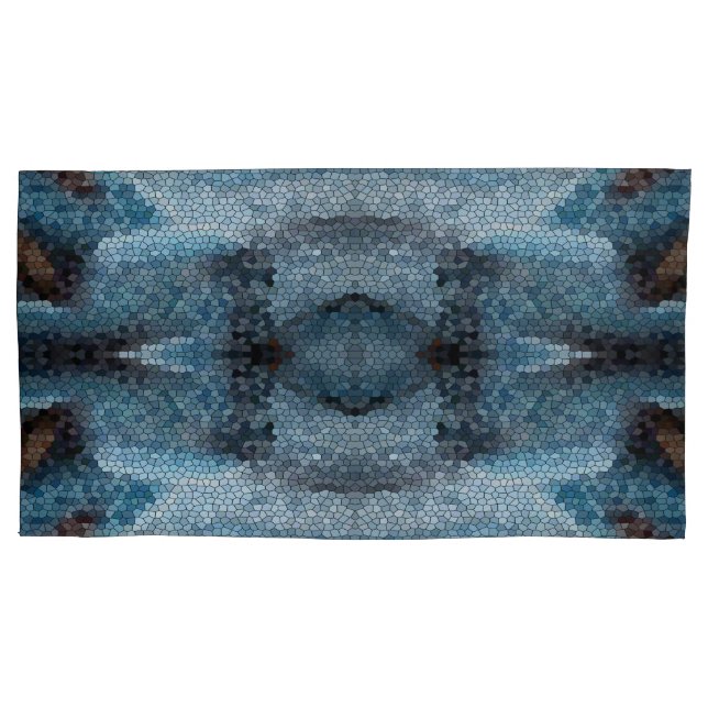 Südwest Abstrakt Mosaik Blue King Kissenbezug (Vorderseite)