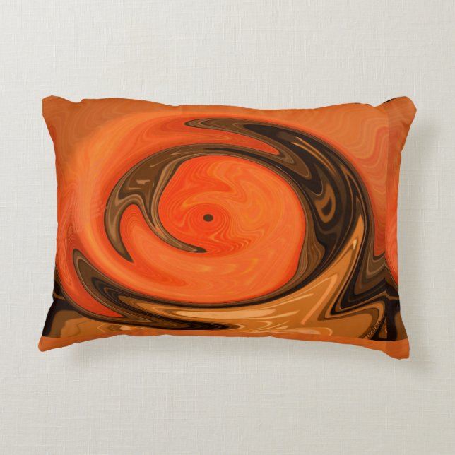 Südwest Abstrakt Orange Brown Dekokissen (Rückseite)