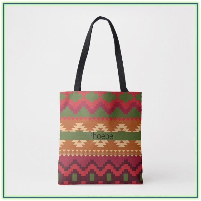 Südwest Aztec Style Rosa Grün und Braun Tasche (Von Creator hochgeladen)