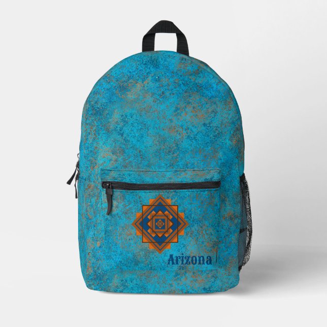 Südwest Berggipfel Personalisiert Türkis Bedruckter Rucksack (Vorderseite)