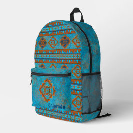 Südwest Berggipfel Personalisiert Türkis Bedruckter Rucksack