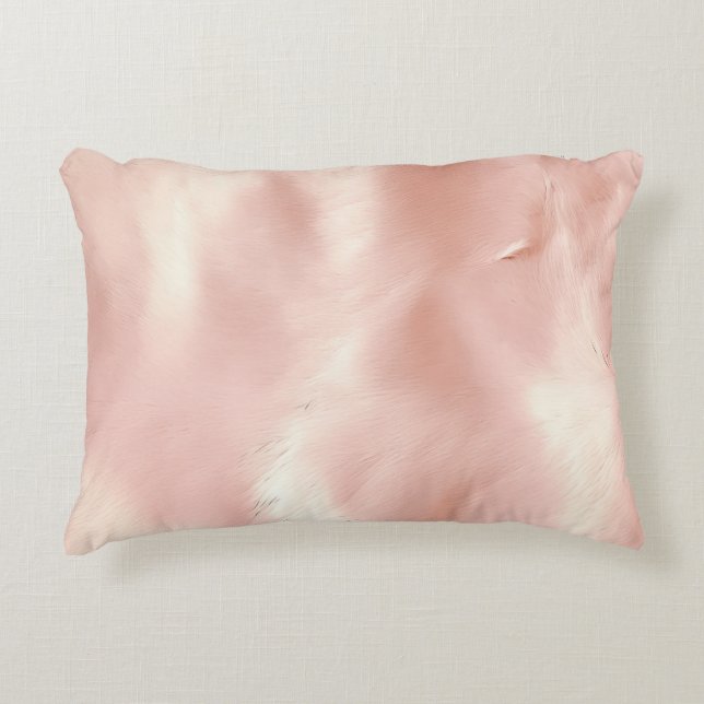 Südwest Blush Pink Cowgirl Cowhide Dekokissen (Vorderseite)