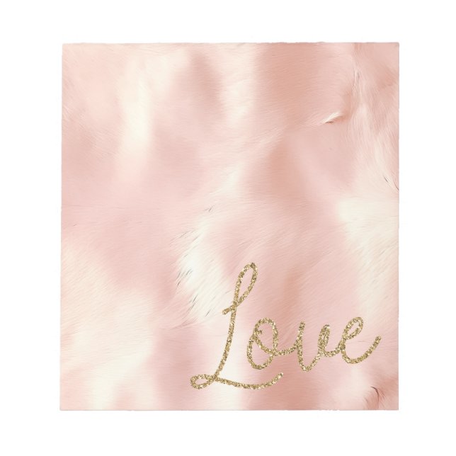 Südwest Blush Pink Cowgirl Cowhide Glitzer Liebe Notizblock (Vorderseite)