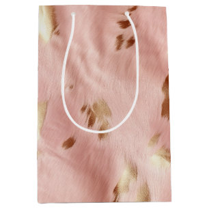 Südwest Blush Pink Gold Cowgirl Cowhide Mittlere Geschenktüte