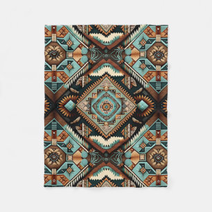 Südwest-Boho-Muster Fleecedecke