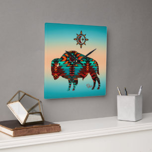 Südwest Buffalo Square Wall Clock Quadratische Wanduhr