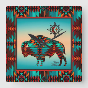 Südwest Buffalo Square Wall Clock Quadratische Wanduhr