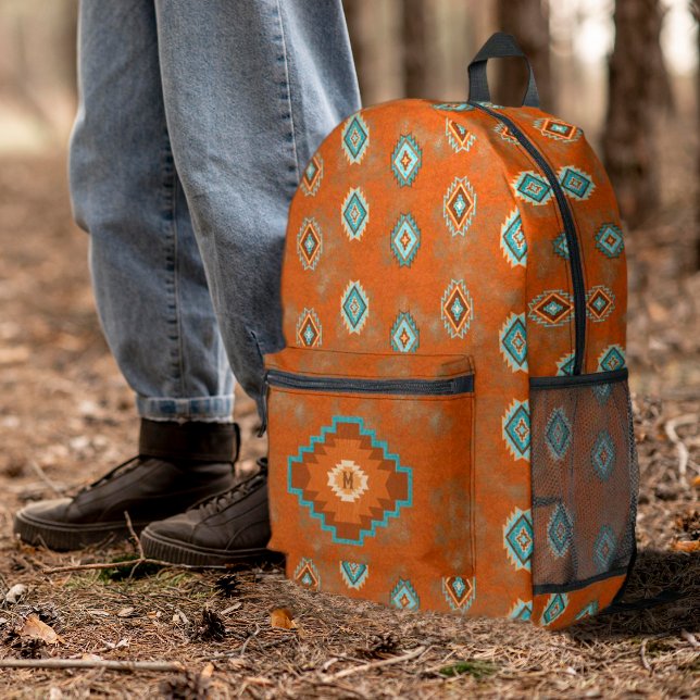 Südwest Canyon Kupfer Color Diamond Personalisiert Bedruckter Rucksack (Southwest Canyons Diamond Geometric Pattern for your hiking adventures anywhere!)