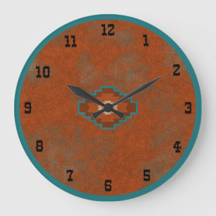 Südwest Canyons Geometric Mesa Old West Große Wanduhr