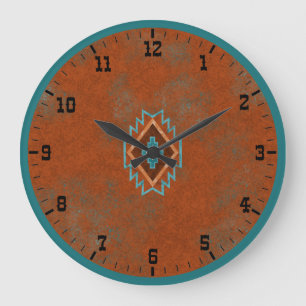 Südwest Canyons Geometric Mesa Old West Große Wanduhr