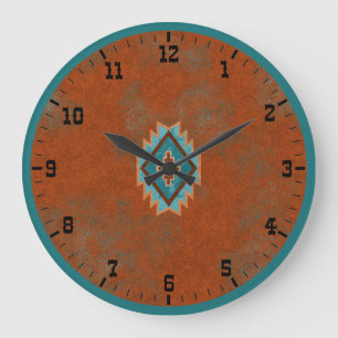 Südwest Canyons Geometric Mesa Old West Große Wanduhr