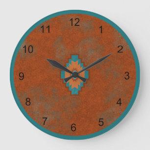 Südwest-Canyons Geometrisches Mesa-Design Große Wanduhr