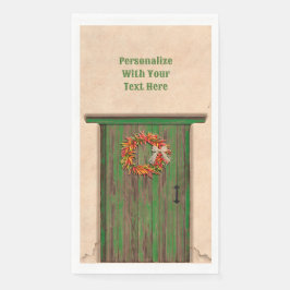 Südwest Chile Kranz an der rustikalen grünen Holzt Serviette