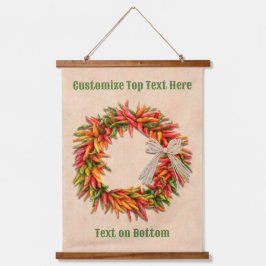 Südwest Chile Ristra Wreath auf Adobe Wall Wandteppich Mit Holzrahmen