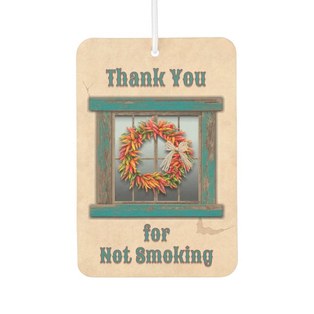 Südwest Chile Ristra Wreath Blue Window Custom Autolufterfrischer (Vorderseite)