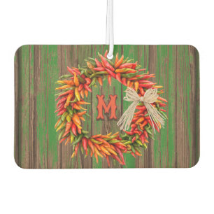 Südwest Chile Ristra Wreath Personalisiert Initial Autolufterfrischer