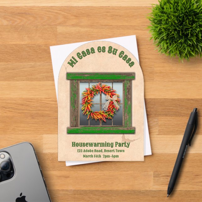 Südwest Chile Wreath Green Window Personalisiert Acryleinladungen (Insitu (Einladungskarte))