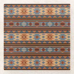 Südwest Design Adobe Gray Brown Tribal Muster Glasuntersetzer