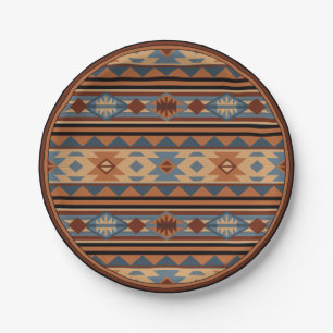 Südwest Design Adobe Gray Brown Tribal Muster Pappteller