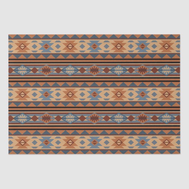 Südwest Design Adobe Gray Brown Tribal Muster Seidenpapier (Vorderseite)