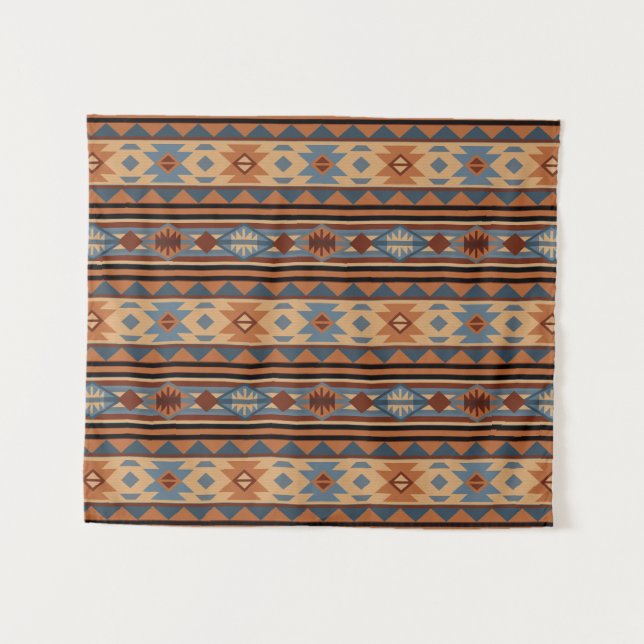 Südwest Design Adobe Gray Brown Tribal Muster Wandteppich (Vorderseite (Horizontal))