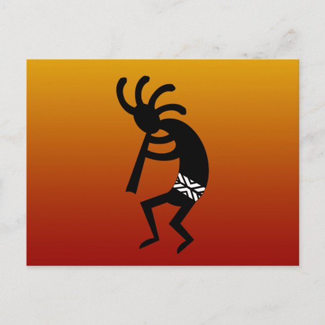 Südwest Design Dancing Kokopelli Postkarte (Vorderseite)