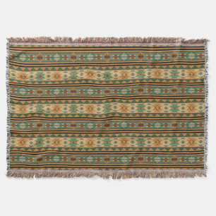 Südwest Design Green Brown Tan Decke