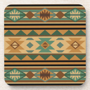 Südwest Design Green Brown Tan Getränkeuntersetzer