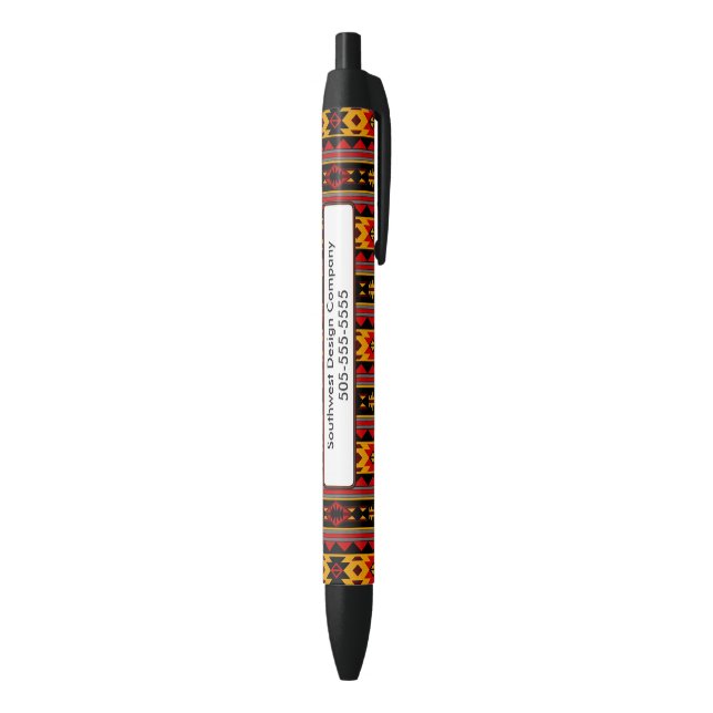 Südwest Design Red Black Gold Tribal Muster Kugelschreiber (Unterseite (Vertikal))