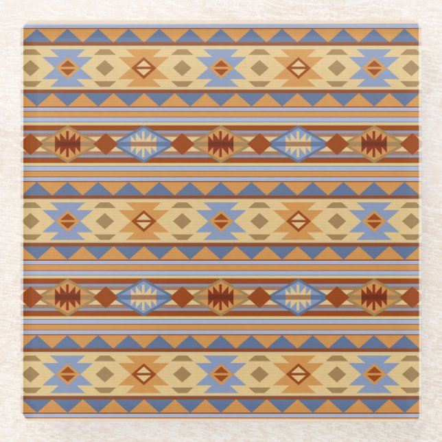 Südwest Design Rust Grau Gold Glasuntersetzer (Vorderseite)