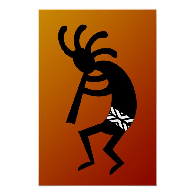Südwest Design Wüste Sunset Kokopelli Poster (Vorderseite)