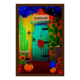 Südwest Erntedank Door mit Pumpkins Poster