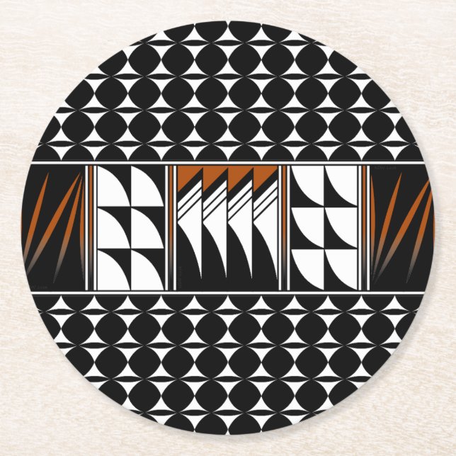 Südwest Feather Blessings Runder Pappuntersetzer (Vorderseite)