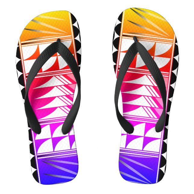Südwest Feather Segnungen in Regenbogen Flip Flops (Fußbett)