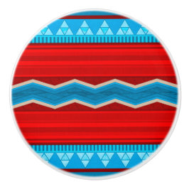 Südwest Fluss Canyon Geometric Red and Turquoise Keramikknauf