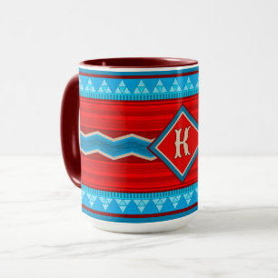 Südwest-Fluss-Canyon-Rot-Türkis-Monogramm Tasse