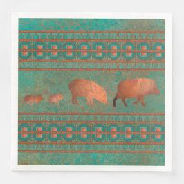 Südwest Fun Javelina Familie Kupfer Aquamarin Serviette