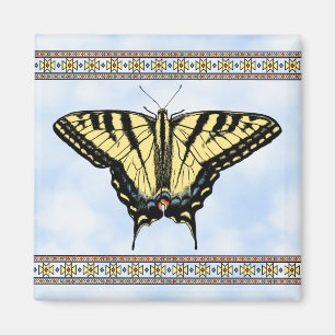 Südwest-Gelbes Frack Butterfly Blue Sky Magnet