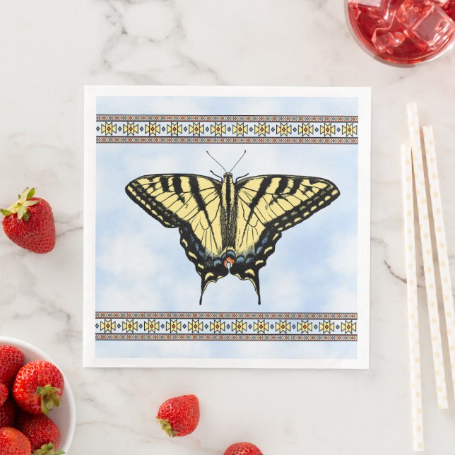 Südwest-Gelbes Frack Butterfly Blue Sky Serviette (Beispiel)