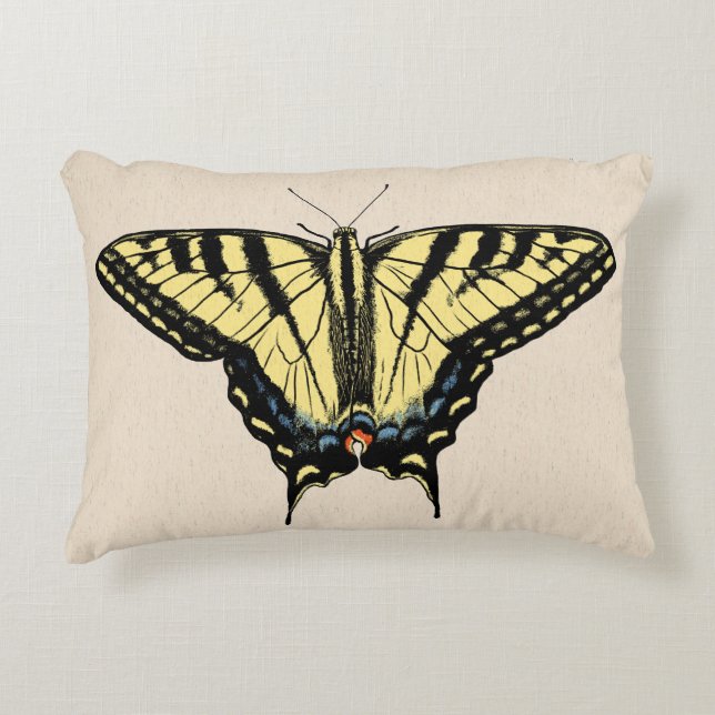 Südwest-Gelbes Frack Butterfly Dekokissen (Vorderseite)