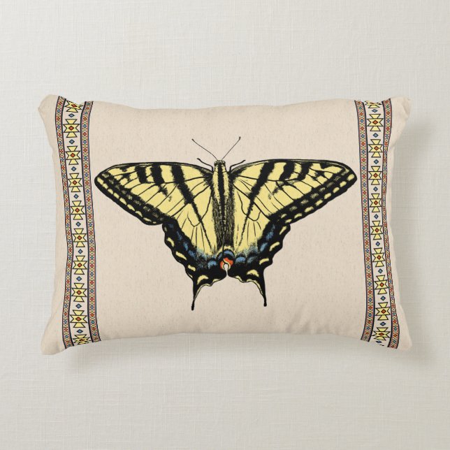 Südwest-Gelbes Frack Butterfly Dekokissen (Vorderseite)