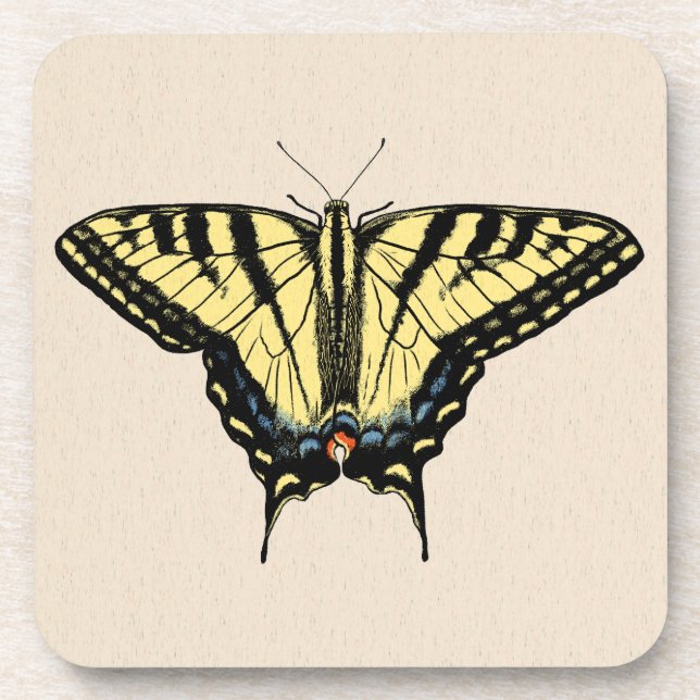 Südwest-Gelbes Frack Butterfly Getränkeuntersetzer (Vorderseite)