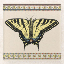 Südwest-Gelbes Frack Butterfly Glasuntersetzer