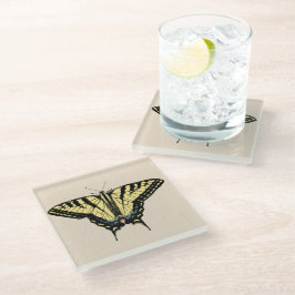 Südwest-Gelbes Frack Butterfly Glasuntersetzer