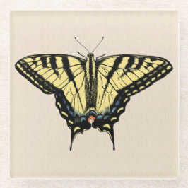 Südwest-Gelbes Frack Butterfly Glasuntersetzer