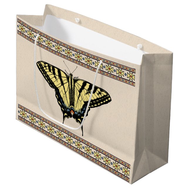 Südwest-Gelbes Frack Butterfly Große Geschenktüte (Vorderseite Schrägansicht)