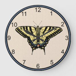 Südwest-Gelbes Frack Butterfly Große Wanduhr