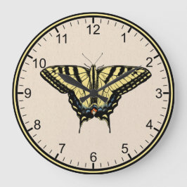 Südwest-Gelbes Frack Butterfly Große Wanduhr