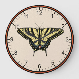 Südwest-Gelbes Frack Butterfly Große Wanduhr