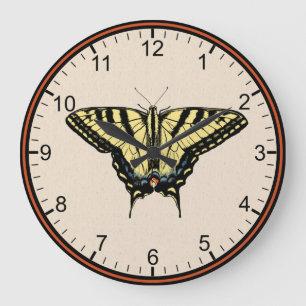 Südwest-Gelbes Frack Butterfly Große Wanduhr